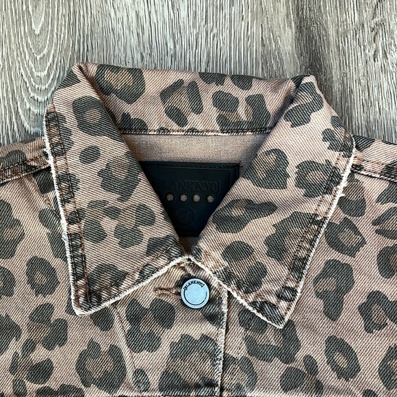 BLANKNYC , Leopard Print Denim Trucker Jacket - Picture 3 of 11